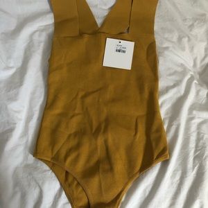 Yellow stretch bodysuit